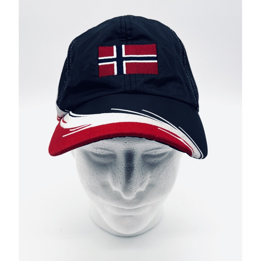 Rokk Nylon Norwegian Baseball Cap Red Black Norway Flag Embroidery Hat Mens OS